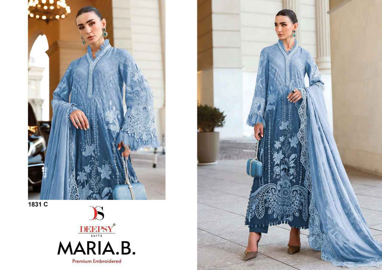 Deepsy Maria B Premium Embroidered D No 1831 Cotton Dress Material _ Wholesale Supplier Surat ( 4 Pcs Catalog )