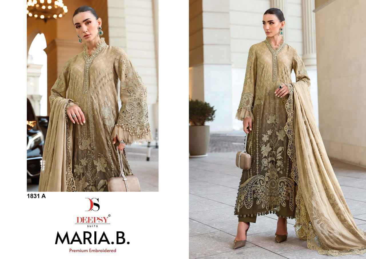 Deepsy Maria B Premium Embroidered D No 1831 Cotton Dress Material _ Wholesale Supplier Surat ( 4 Pcs Catalog )