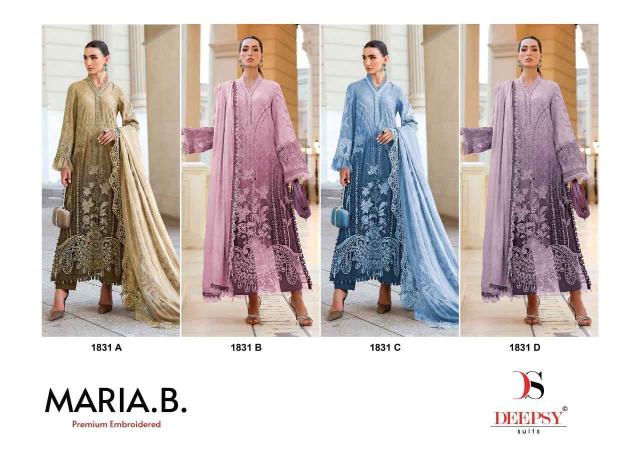 Deepsy Maria B Premium Embroidered D No 1831 Cotton Dress Material _ Wholesale Supplier Surat ( 4 Pcs Catalog )