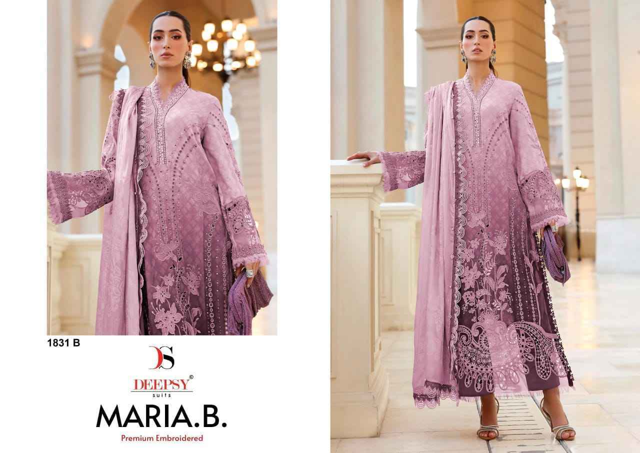 Deepsy Maria B Premium Embroidered D No 1831 Cotton Dress Material _ Wholesale Supplier Surat ( 4 Pcs Catalog )
