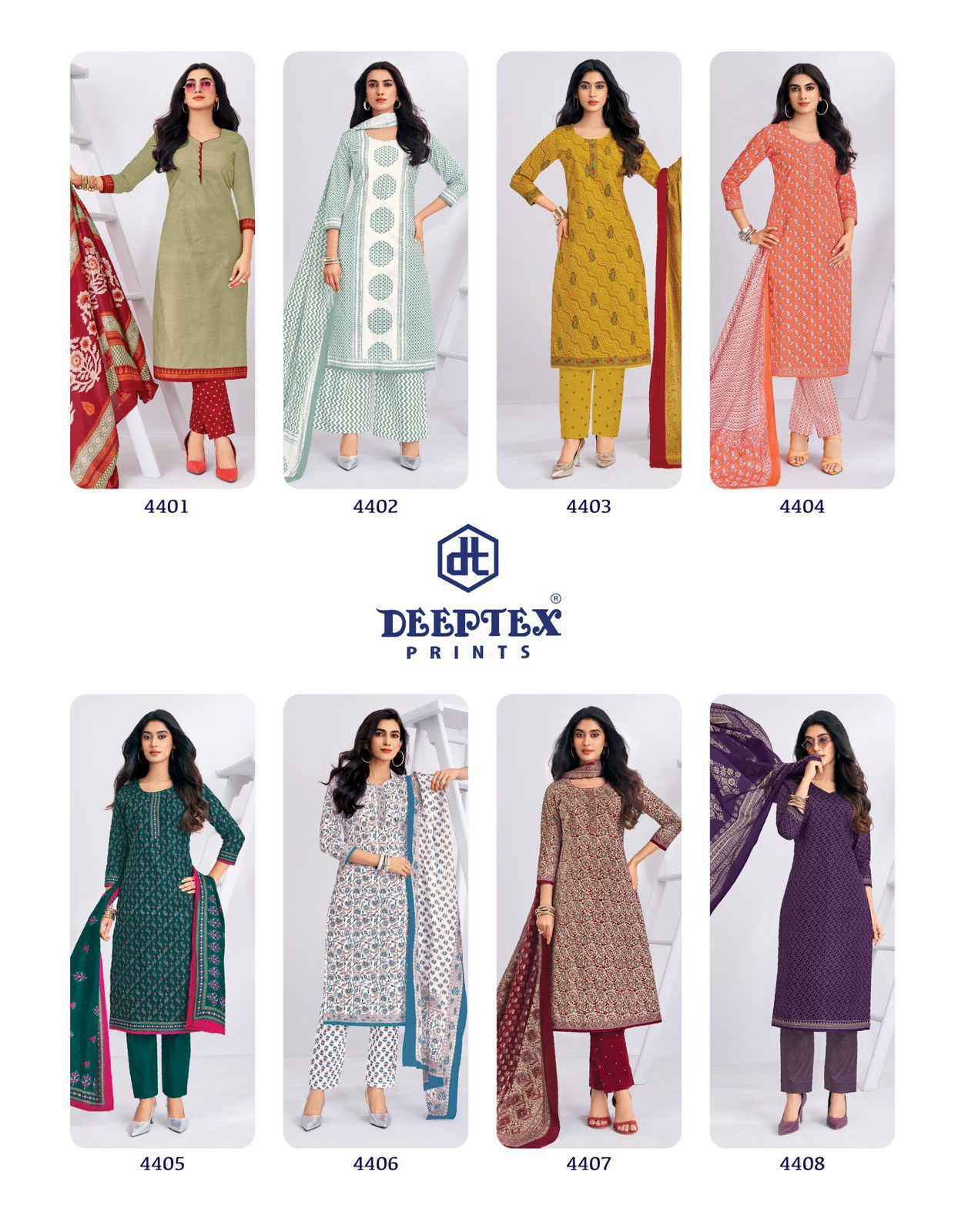 Deeptex Chief Guest Vol 44 Cotton Dress Material _ Wholesale Surat Rate ( 15 Pcs Catalog )