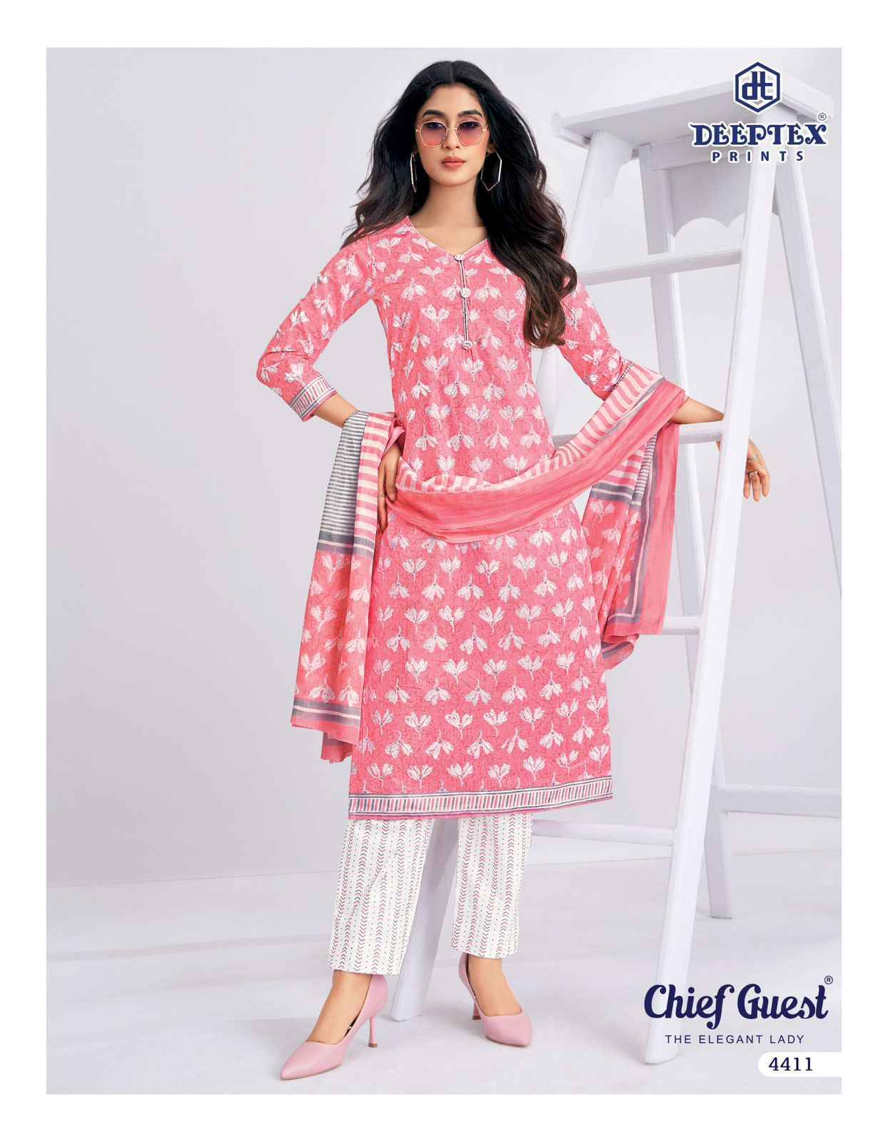 Deeptex Chief Guest Vol 44 Cotton Dress Material _ Wholesale Surat Rate ( 15 Pcs Catalog )