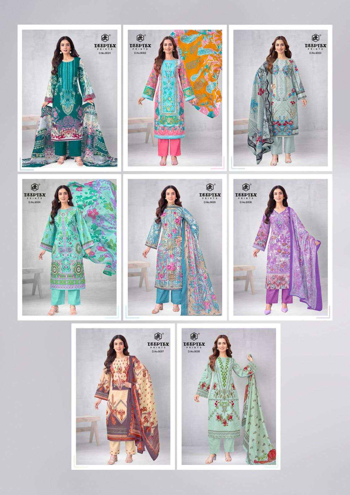 Deeptex Roohi Zara Vol 9 Readymade Karachi Cotton Suit Wholesale Surat Rate ( 8 Pcs Catalog )