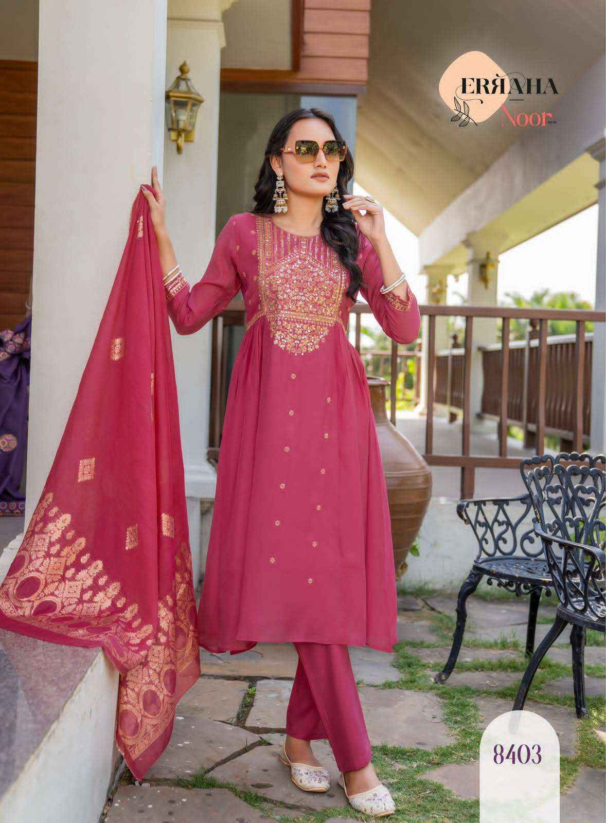 Erraha Noor Vol 1 Readymade Designer 3 Piece Set _ Wholesale Factory Surat ( 8 Pcs Catalog )