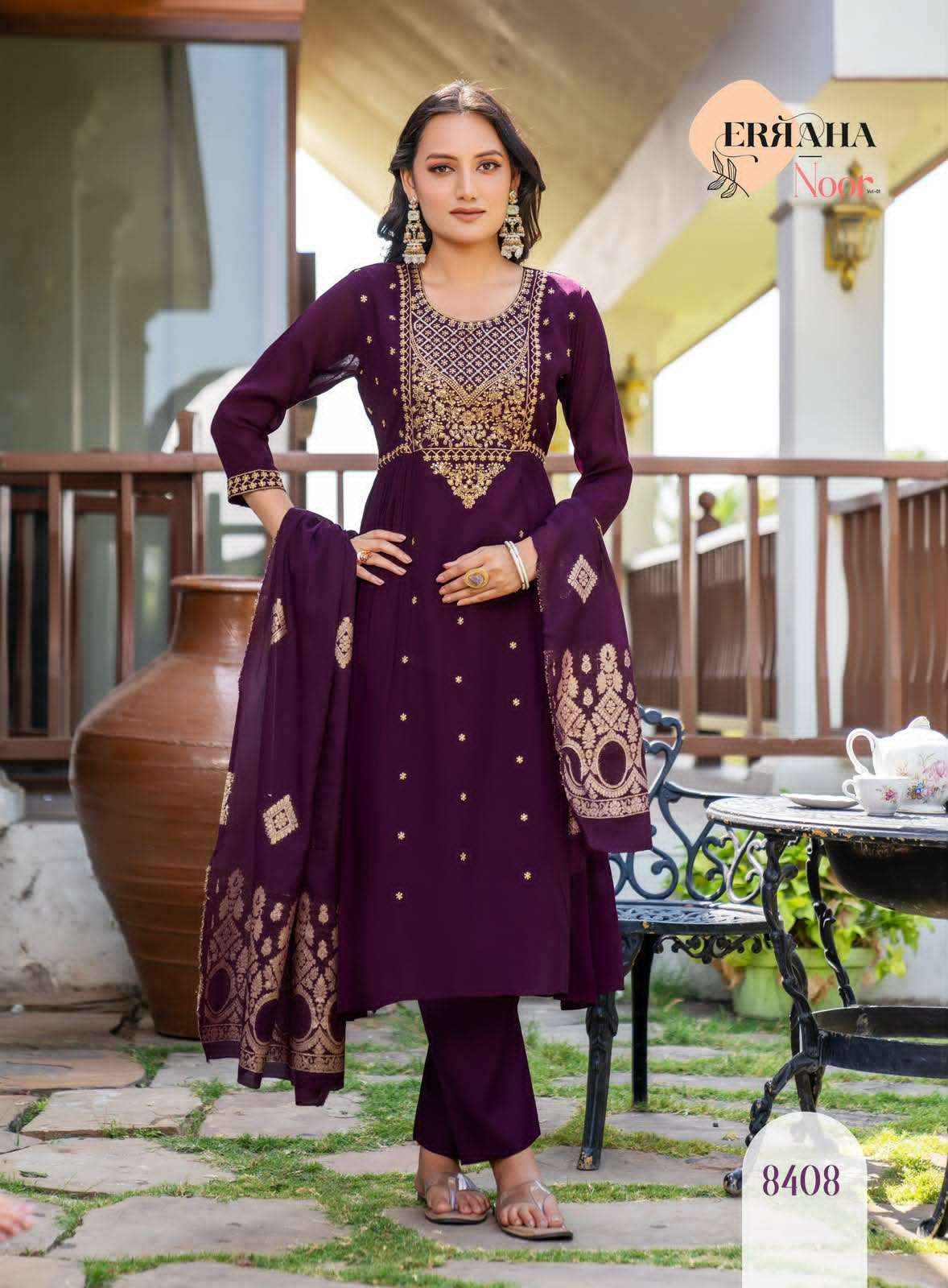 Erraha Noor Vol 1 Readymade Designer 3 Piece Set _ Wholesale Factory Surat ( 8 Pcs Catalog )