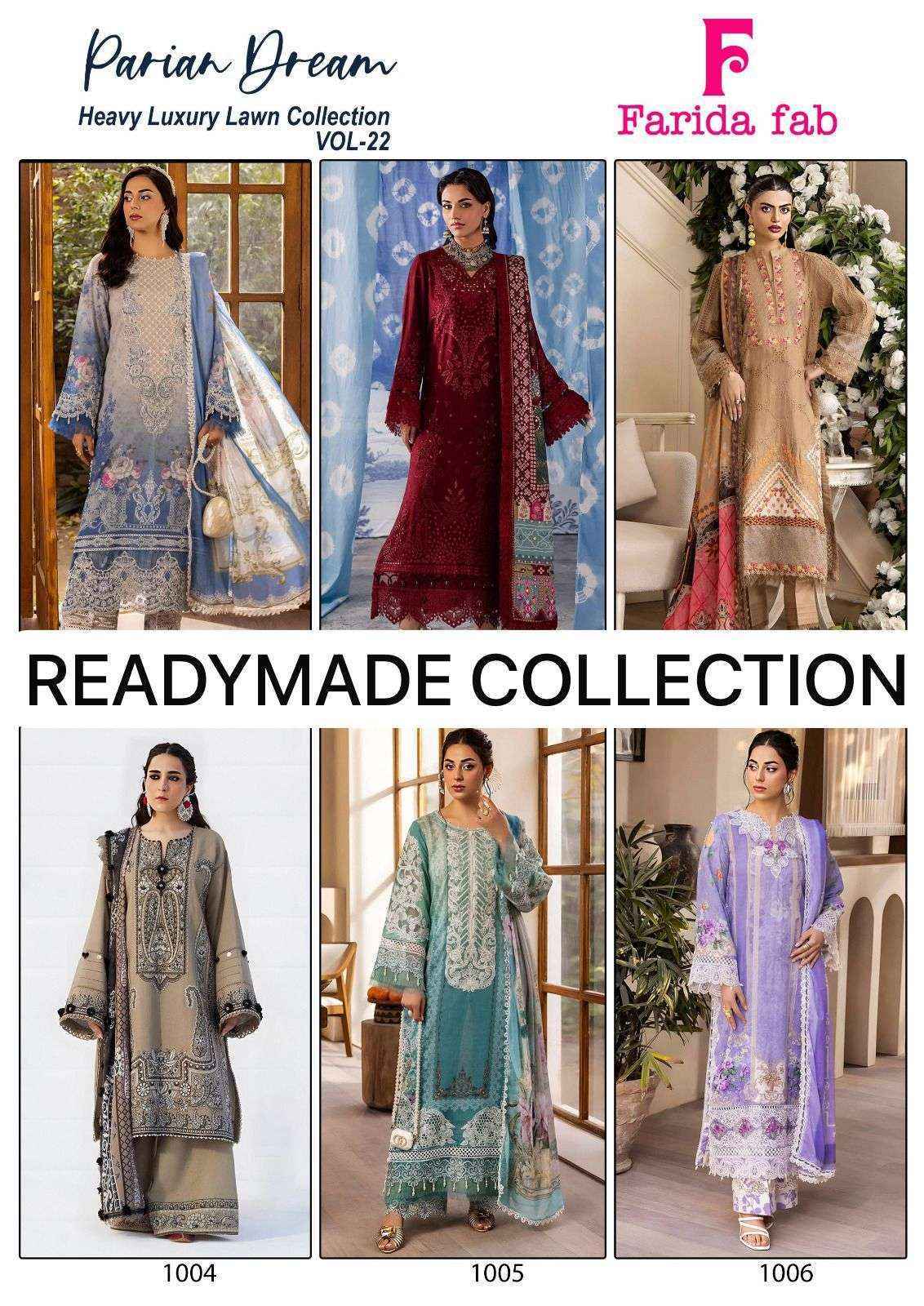 Farida Fab Parian Dream Vol 22 Readymade Cotton Dress Wholesale Surat Market Rate ( 6 Pcs Catalog )