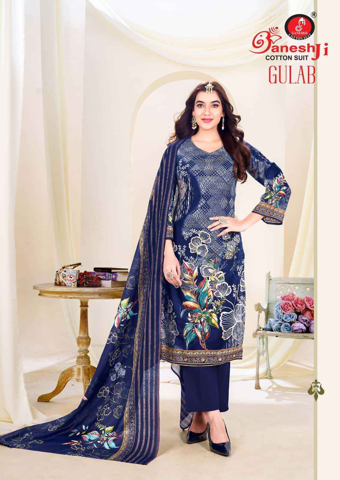 Ganeshji Gulab Vol 1 Unstitch Cotton Ladies Dress _ Wholesale Surat Rate ( 8 Pcs Catalog )