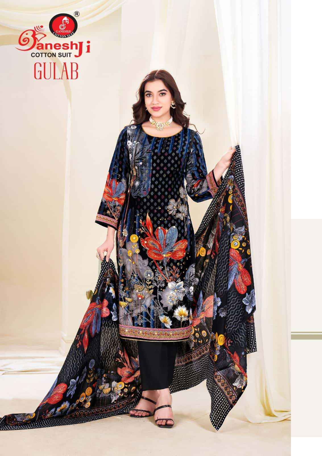 Ganeshji Gulab Vol 1 Unstitch Cotton Ladies Dress _ Wholesale Surat Rate ( 8 Pcs Catalog )