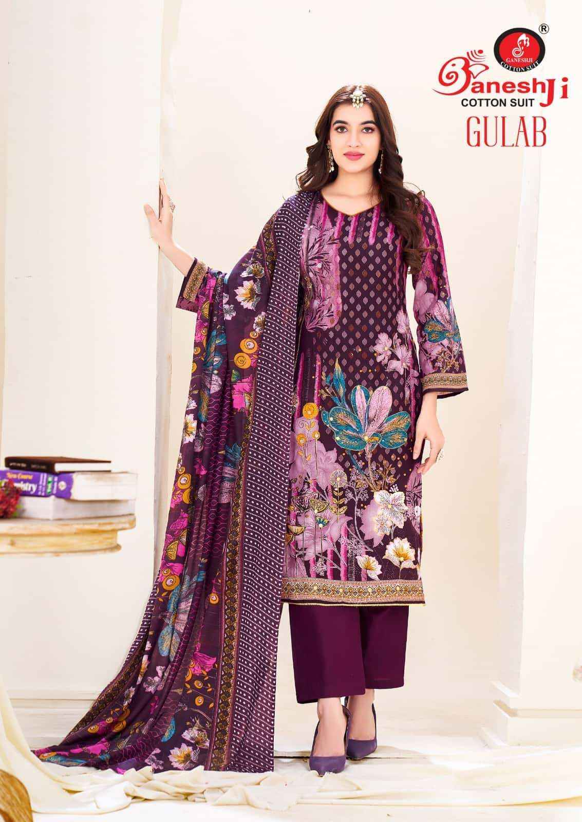 Ganeshji Gulab Vol 1 Unstitch Cotton Ladies Dress _ Wholesale Surat Rate ( 8 Pcs Catalog )