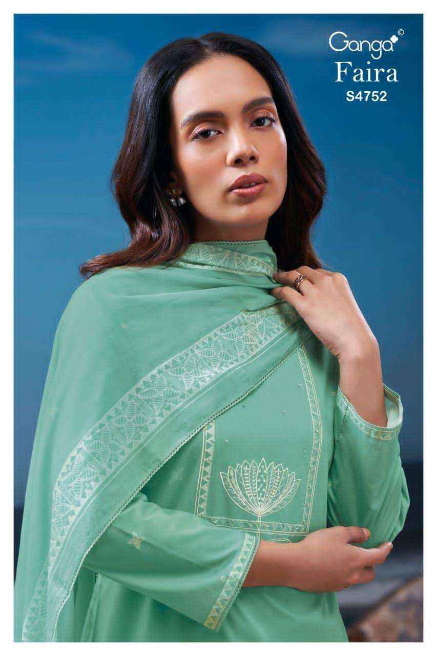 Ganga Fashion Faira 4752 Exclusive Cotton Dress Wholesale Surat Rate ( 4 Pcs Catalog )