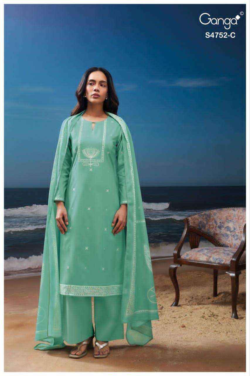 Ganga Fashion Faira 4752 Exclusive Cotton Dress Wholesale Surat Rate ( 4 Pcs Catalog )