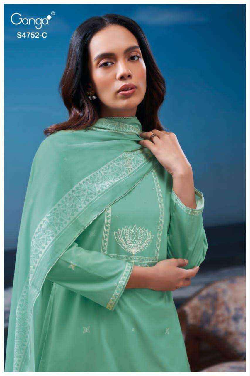 Ganga Fashion Faira 4752 Exclusive Cotton Dress Wholesale Surat Rate ( 4 Pcs Catalog )