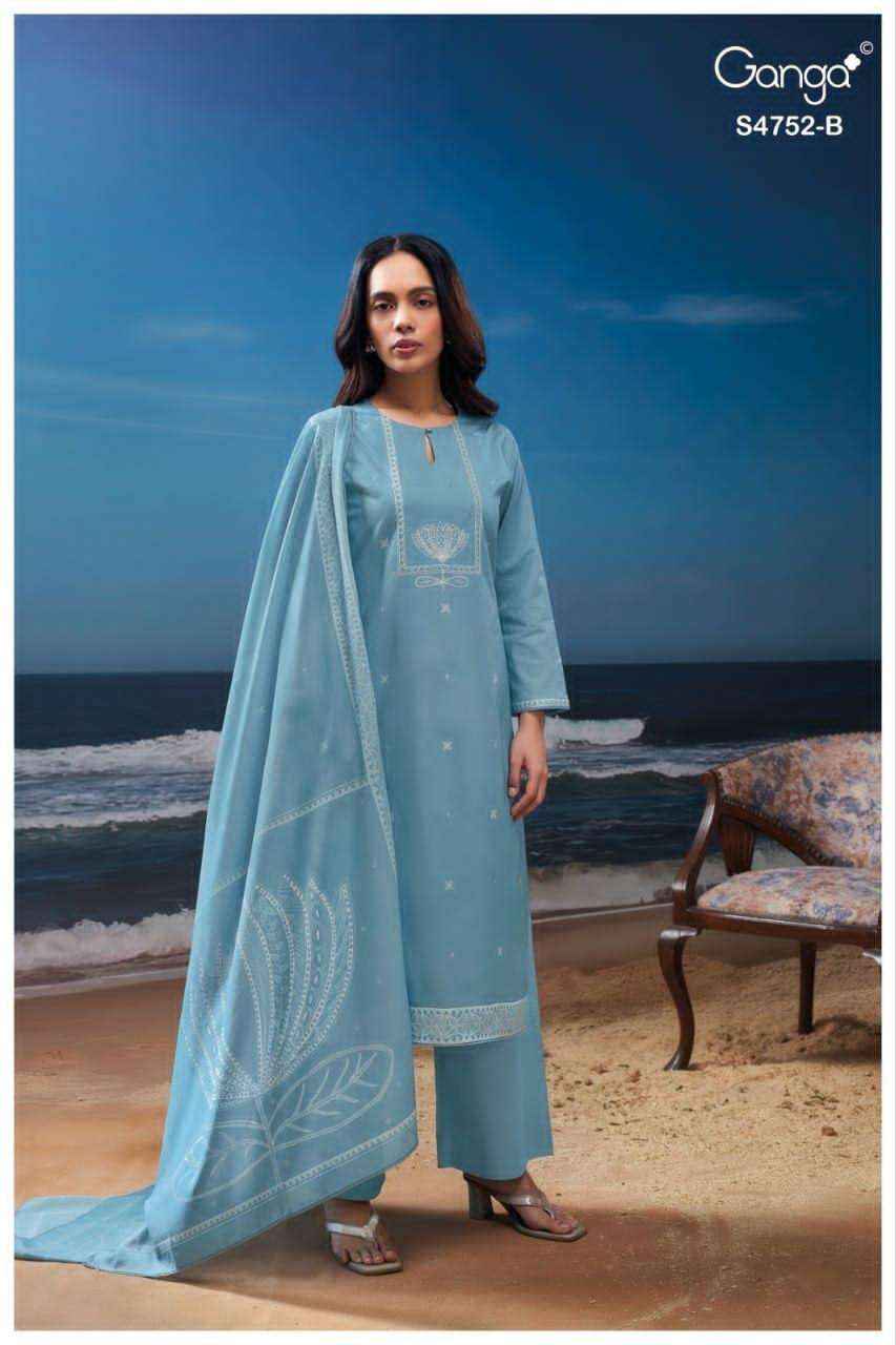 Ganga Fashion Faira 4752 Exclusive Cotton Dress Wholesale Surat Rate ( 4 Pcs Catalog )