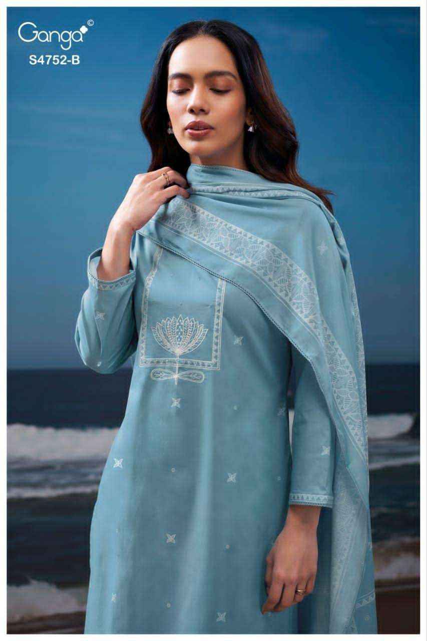 Ganga Fashion Faira 4752 Exclusive Cotton Dress Wholesale Surat Rate ( 4 Pcs Catalog )