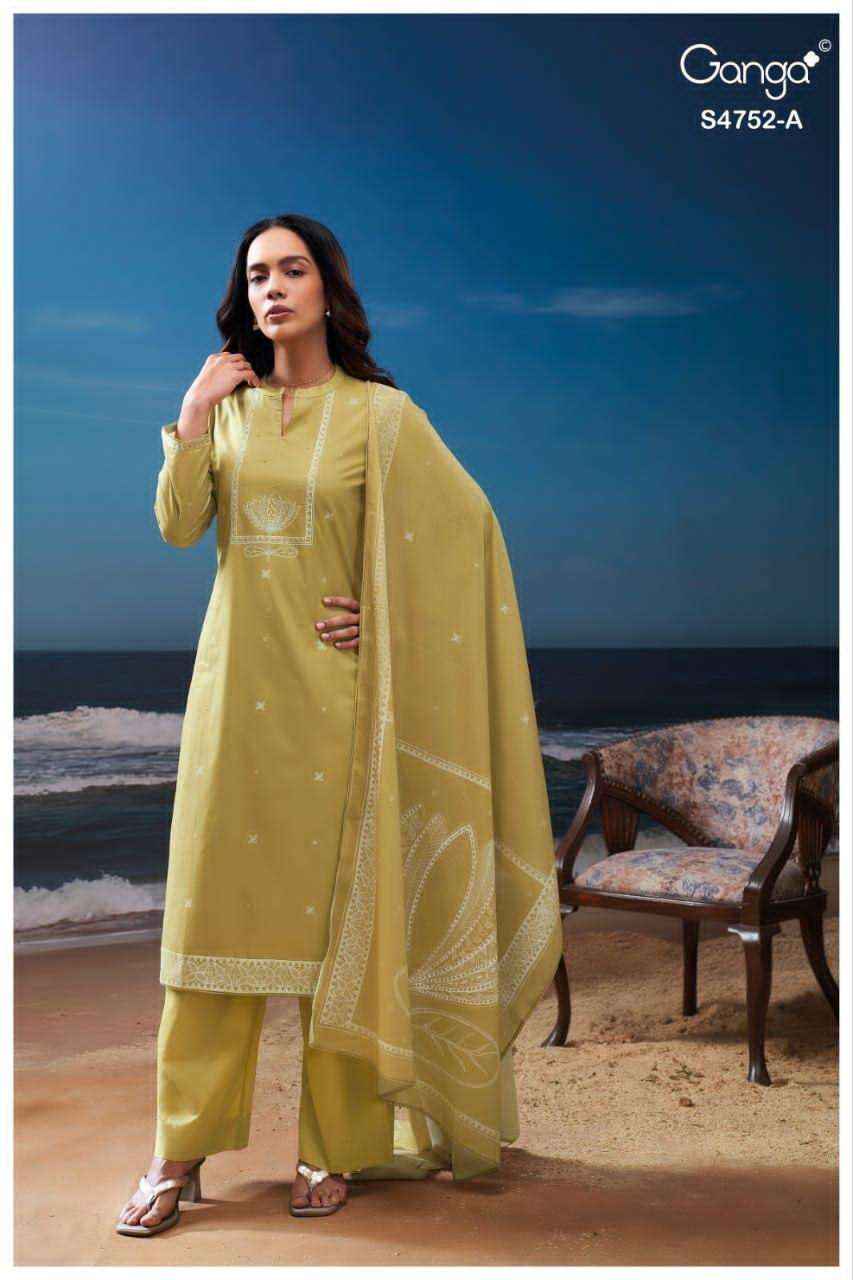 Ganga Fashion Faira 4752 Exclusive Cotton Dress Wholesale Surat Rate ( 4 Pcs Catalog )