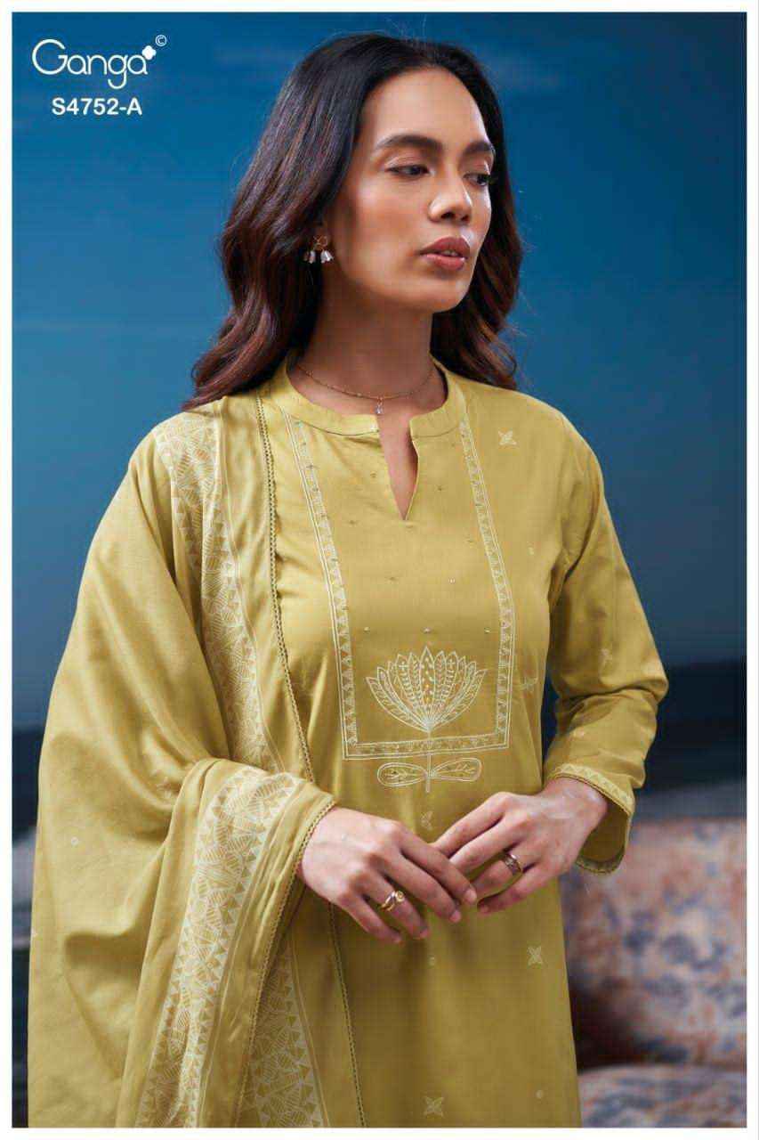 Ganga Fashion Faira 4752 Exclusive Cotton Dress Wholesale Surat Rate ( 4 Pcs Catalog )