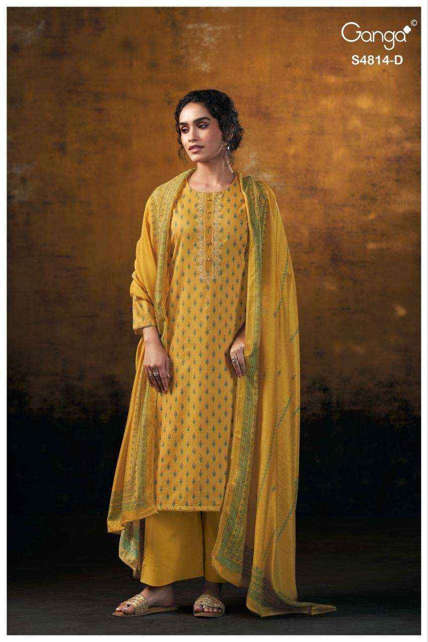 Ganga Fashion Sravanthi 4814 Exclusive Fancy Cotton Suit Catalog Wholesale Price ( 4 Pcs Catalog )