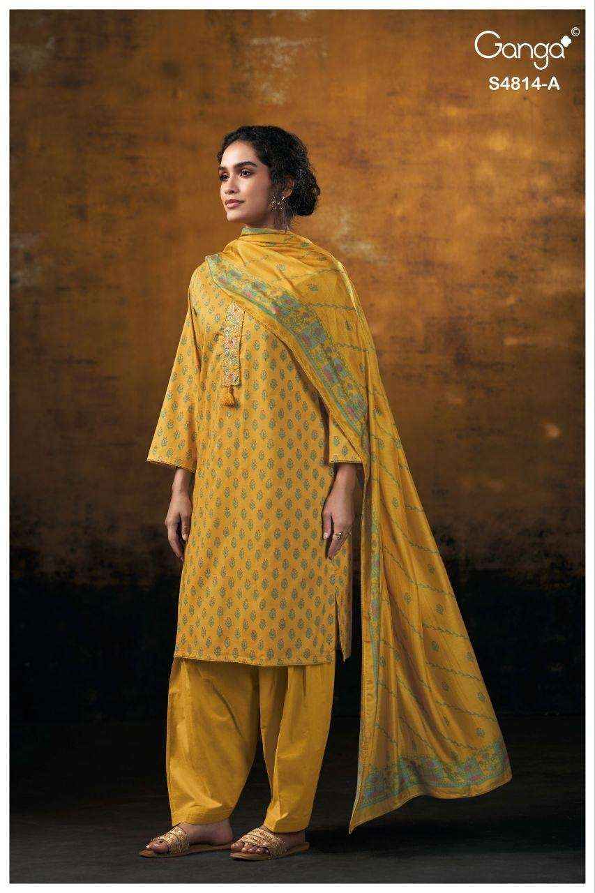 Ganga Fashion Sravanthi 4814 Exclusive Fancy Cotton Suit Catalog Wholesale Price ( 4 Pcs Catalog )
