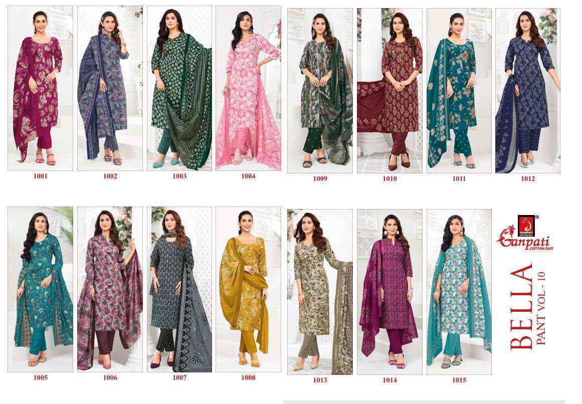 Ganpati Bella Patiyala Vol 10 Readymade Cotton Dress Surat Wholesale Rate ( 15 Pcs Catalog )