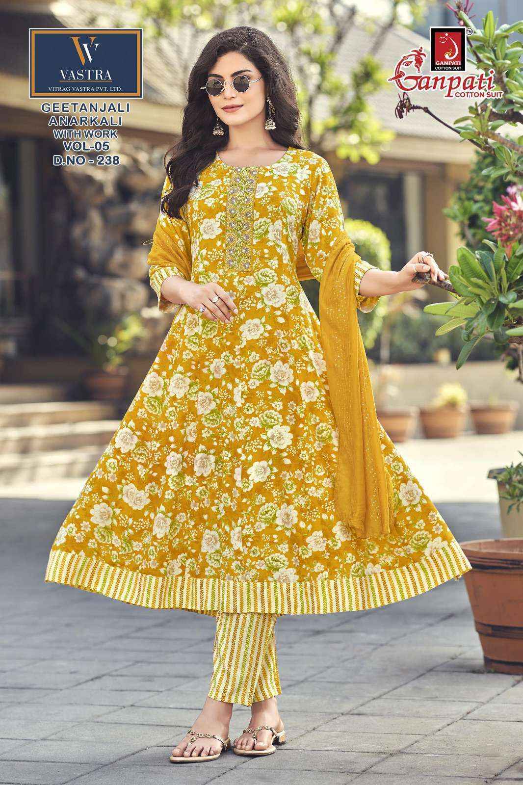 Ganpati Gitanjali Anarkali Vol 5 Readymade Rayon Slub Dress Surat Wholesale Price ( 12 Pcs Catalog )