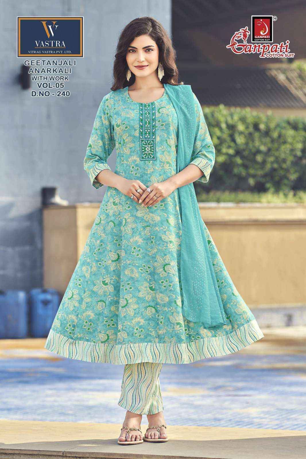 Ganpati Gitanjali Anarkali Vol 5 Readymade Rayon Slub Dress Surat Wholesale Price ( 12 Pcs Catalog )