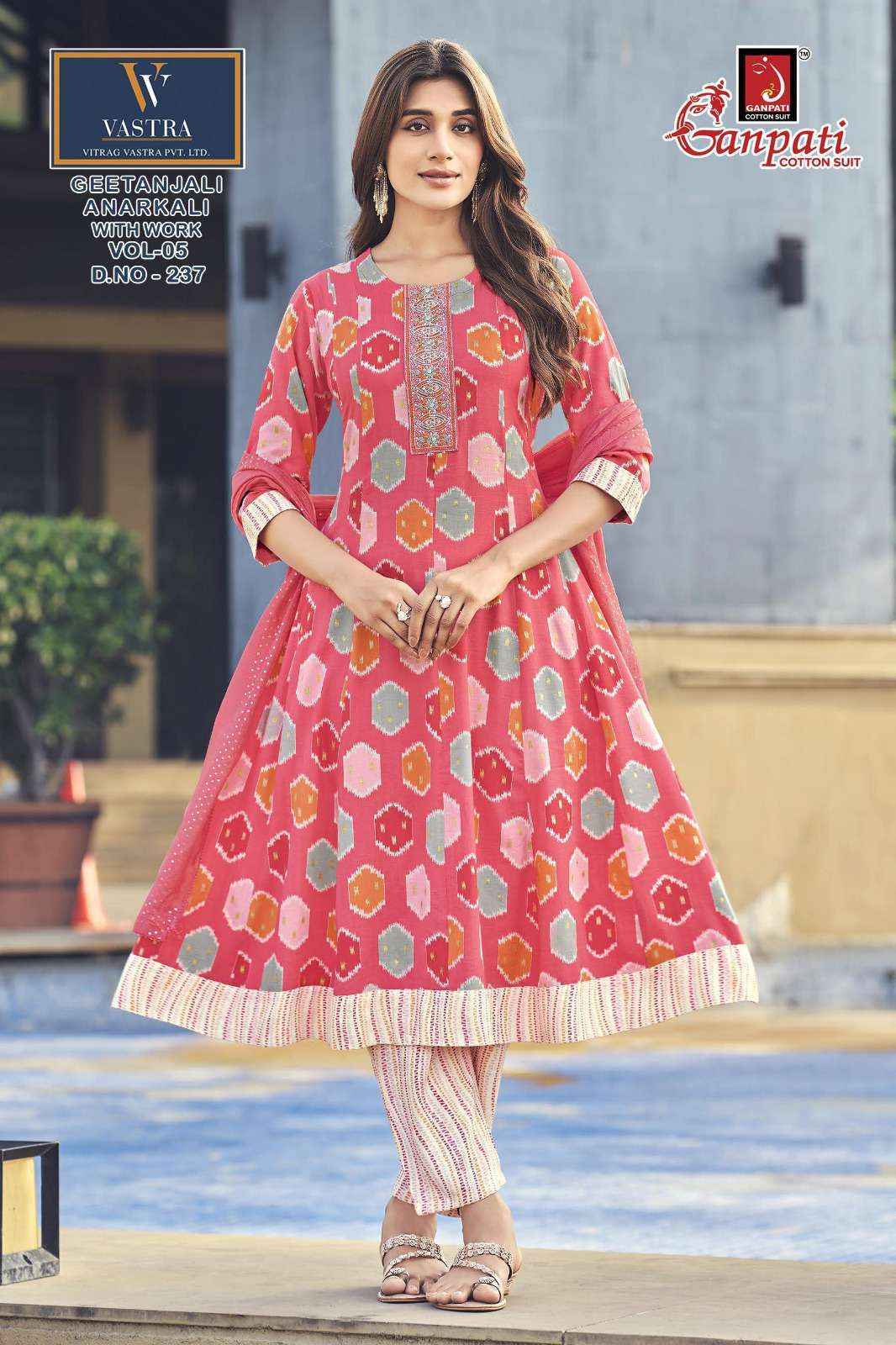 Ganpati Gitanjali Anarkali Vol 5 Readymade Rayon Slub Dress Surat Wholesale Price ( 12 Pcs Catalog )