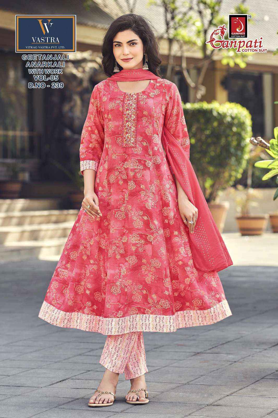 Ganpati Gitanjali Anarkali Vol 5 Readymade Rayon Slub Dress Surat Wholesale Price ( 12 Pcs Catalog )