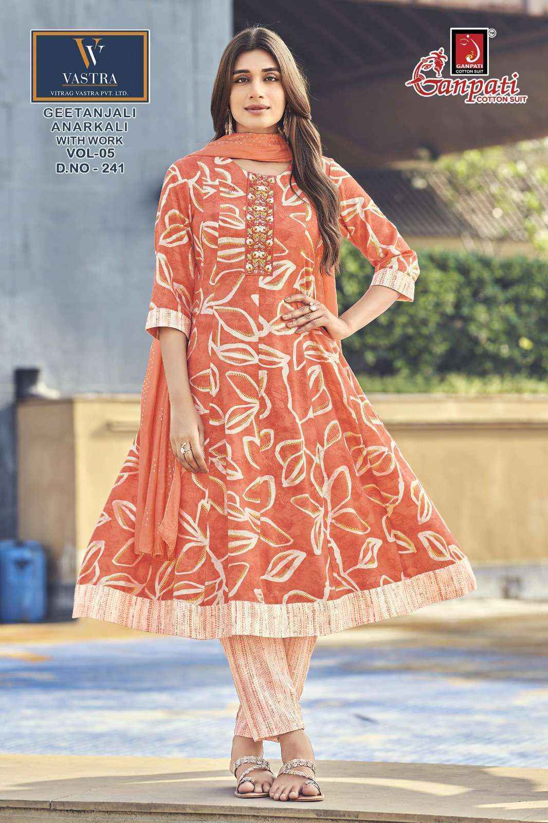 Ganpati Gitanjali Anarkali Vol 5 Readymade Rayon Slub Dress Surat Wholesale Price ( 12 Pcs Catalog )