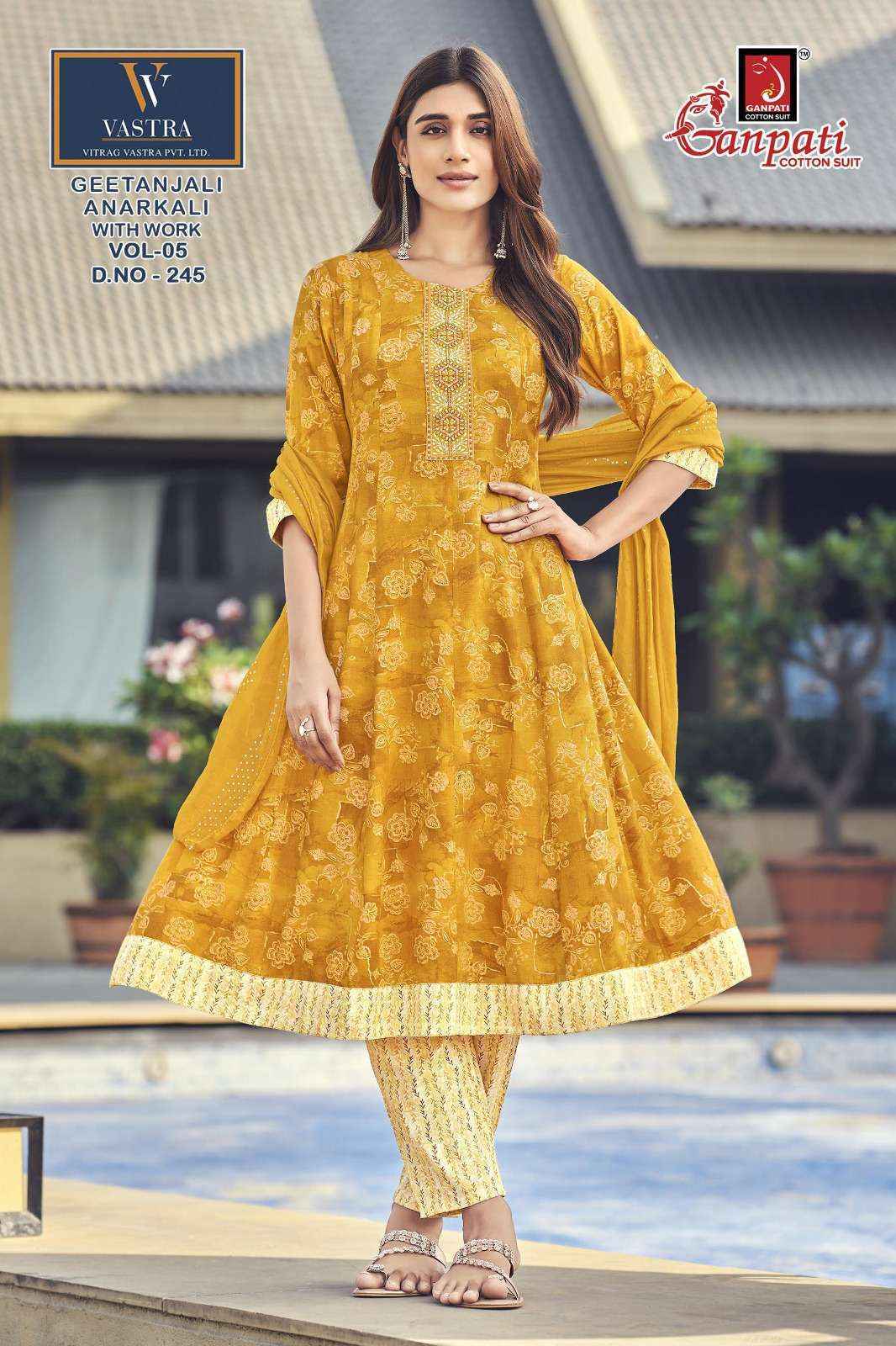 Ganpati Gitanjali Anarkali Vol 5 Readymade Rayon Slub Dress Surat Wholesale Price ( 12 Pcs Catalog )