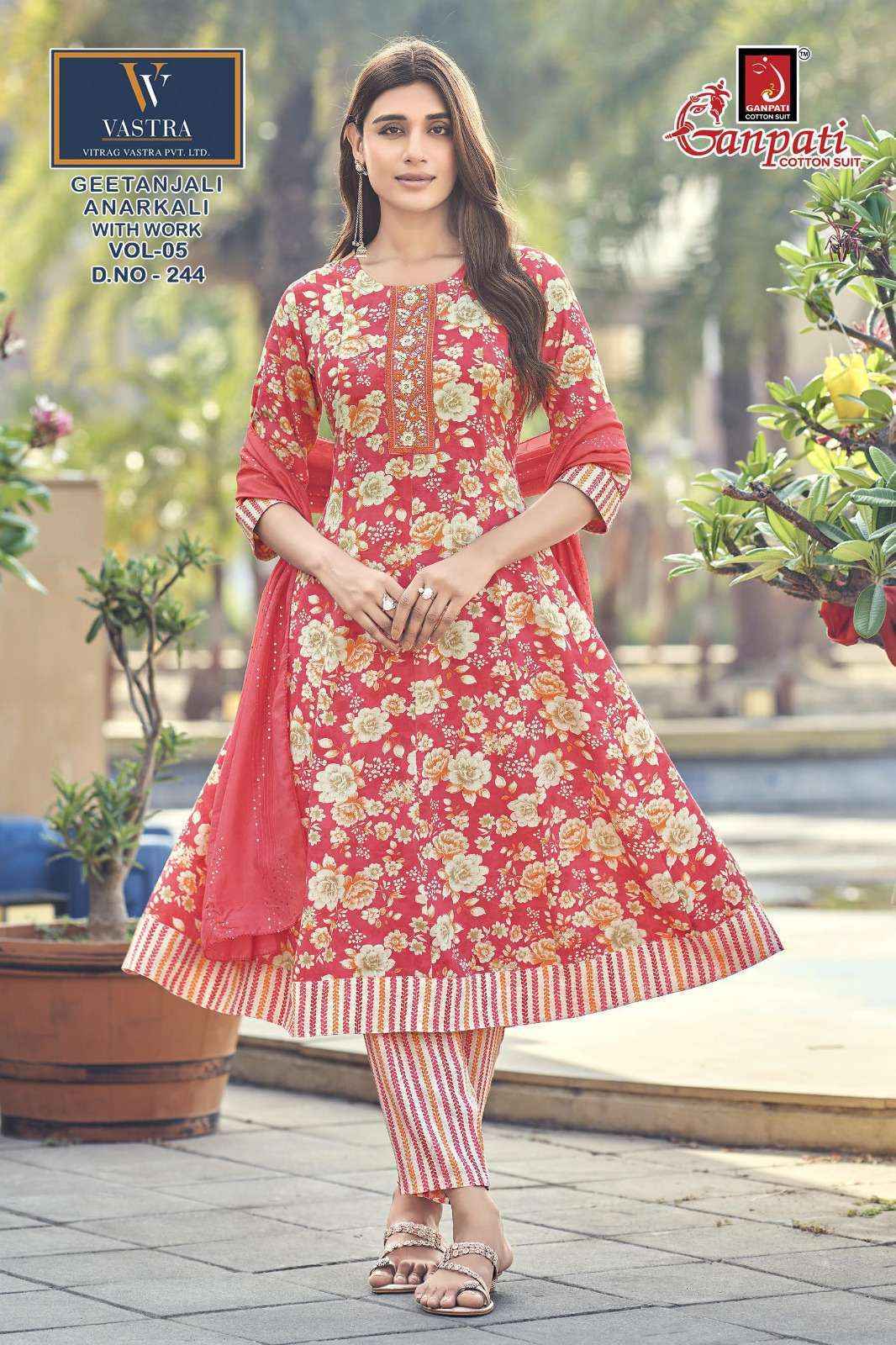 Ganpati Gitanjali Anarkali Vol 5 Readymade Rayon Slub Dress Surat Wholesale Price ( 12 Pcs Catalog )