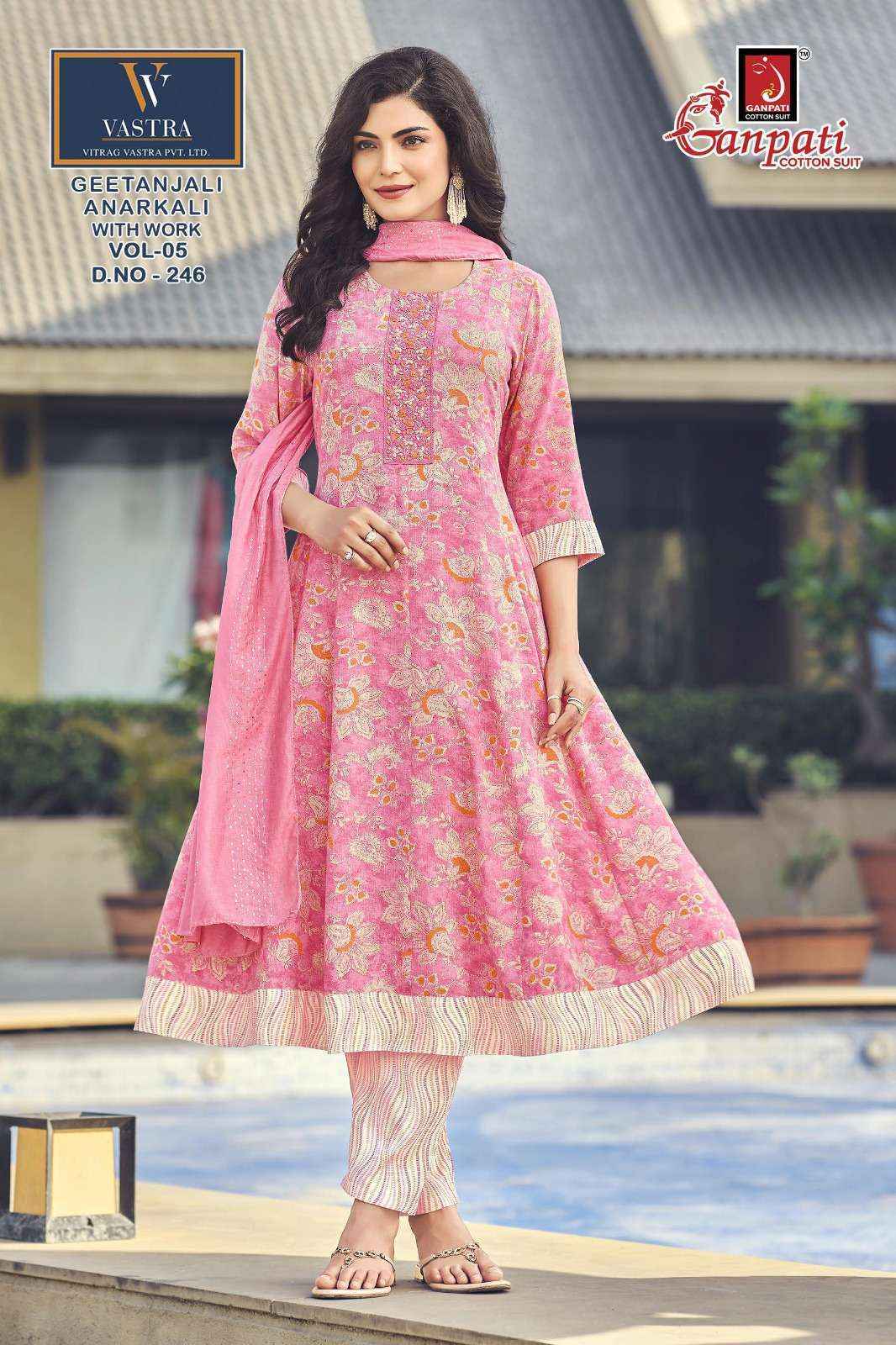 Ganpati Gitanjali Anarkali Vol 5 Readymade Rayon Slub Dress Surat Wholesale Price ( 12 Pcs Catalog )