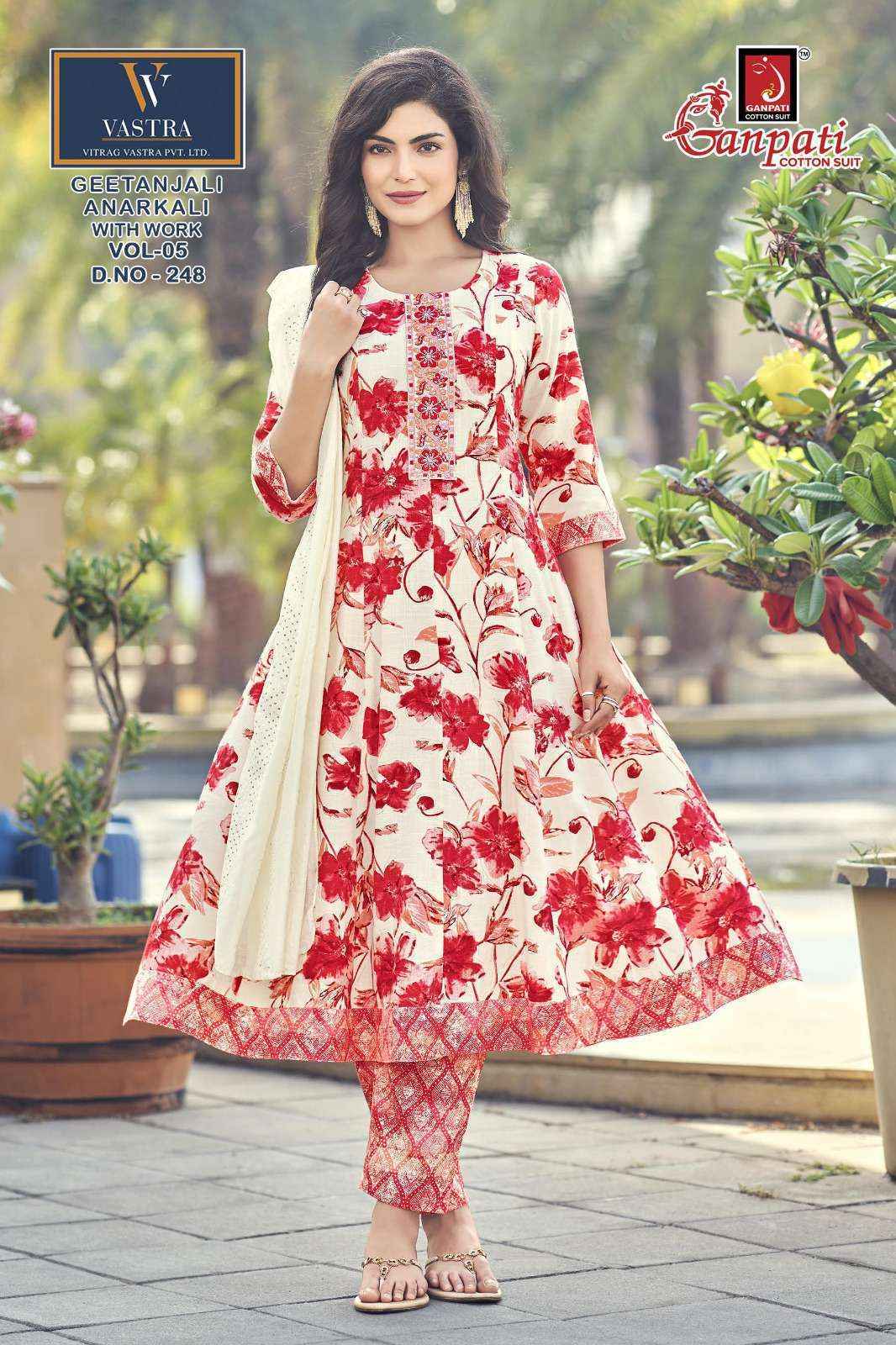 Ganpati Gitanjali Anarkali Vol 5 Readymade Rayon Slub Dress Surat Wholesale Price ( 12 Pcs Catalog )