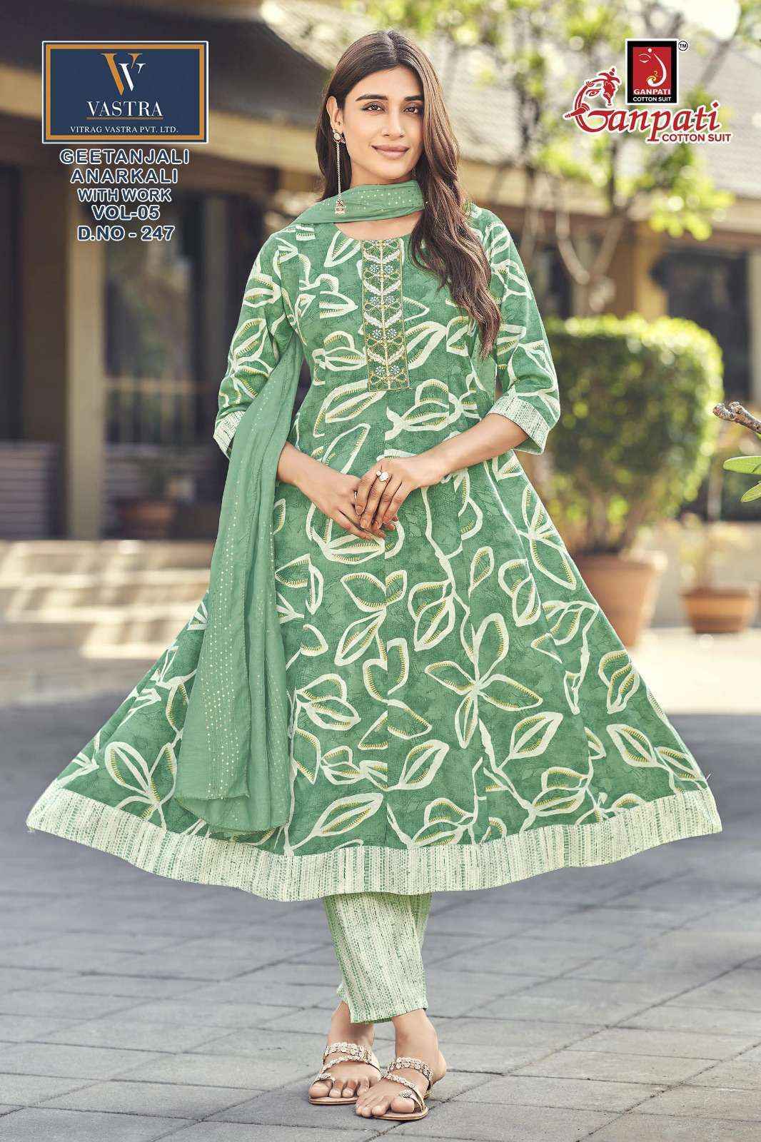 Ganpati Gitanjali Anarkali Vol 5 Readymade Rayon Slub Dress Surat Wholesale Price ( 12 Pcs Catalog )