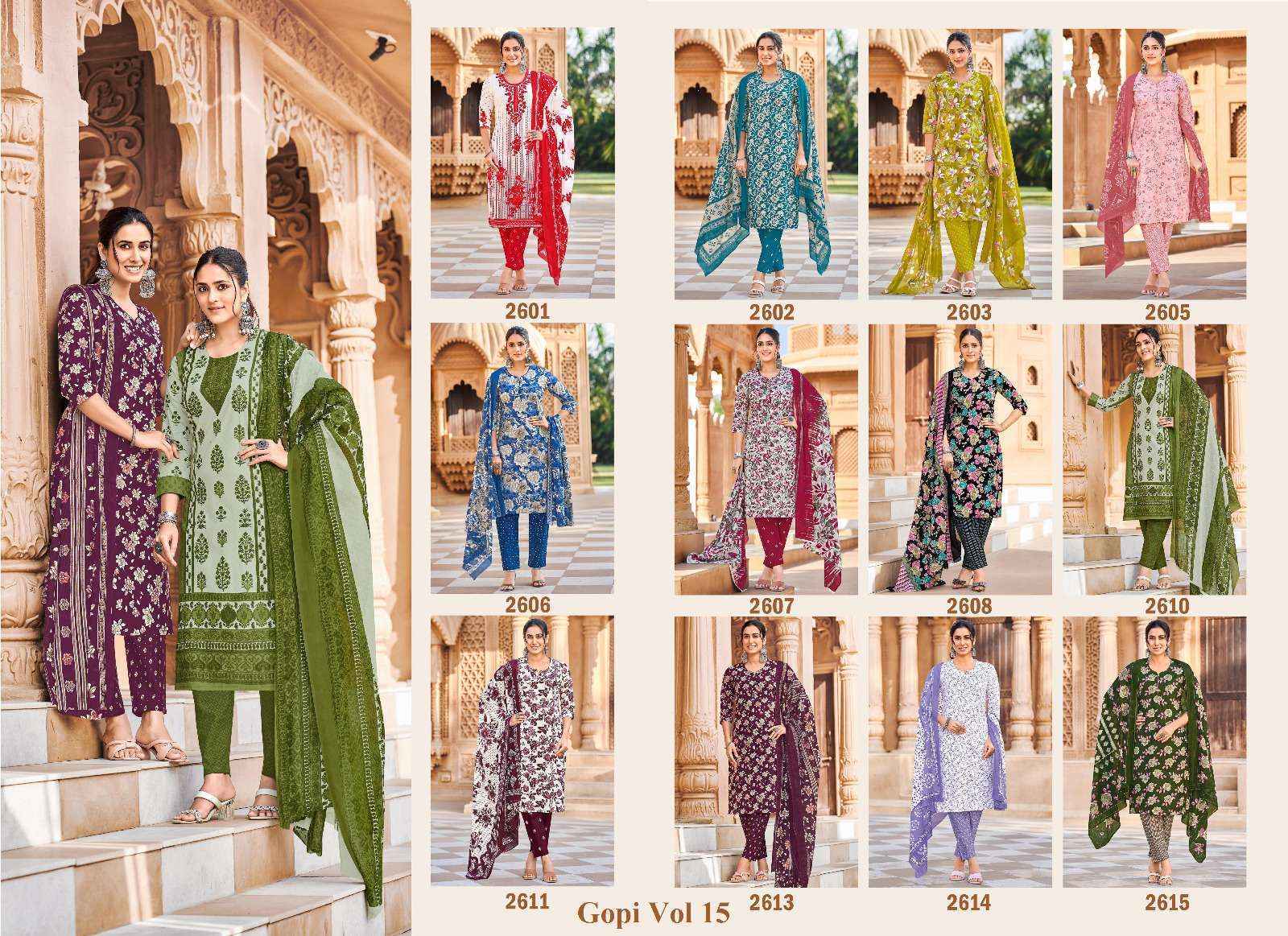 Ganpati Gopi Vol 15 Readymade Cotton Dress Wholesale Surat Rate ( 15 Pcs Catalog )