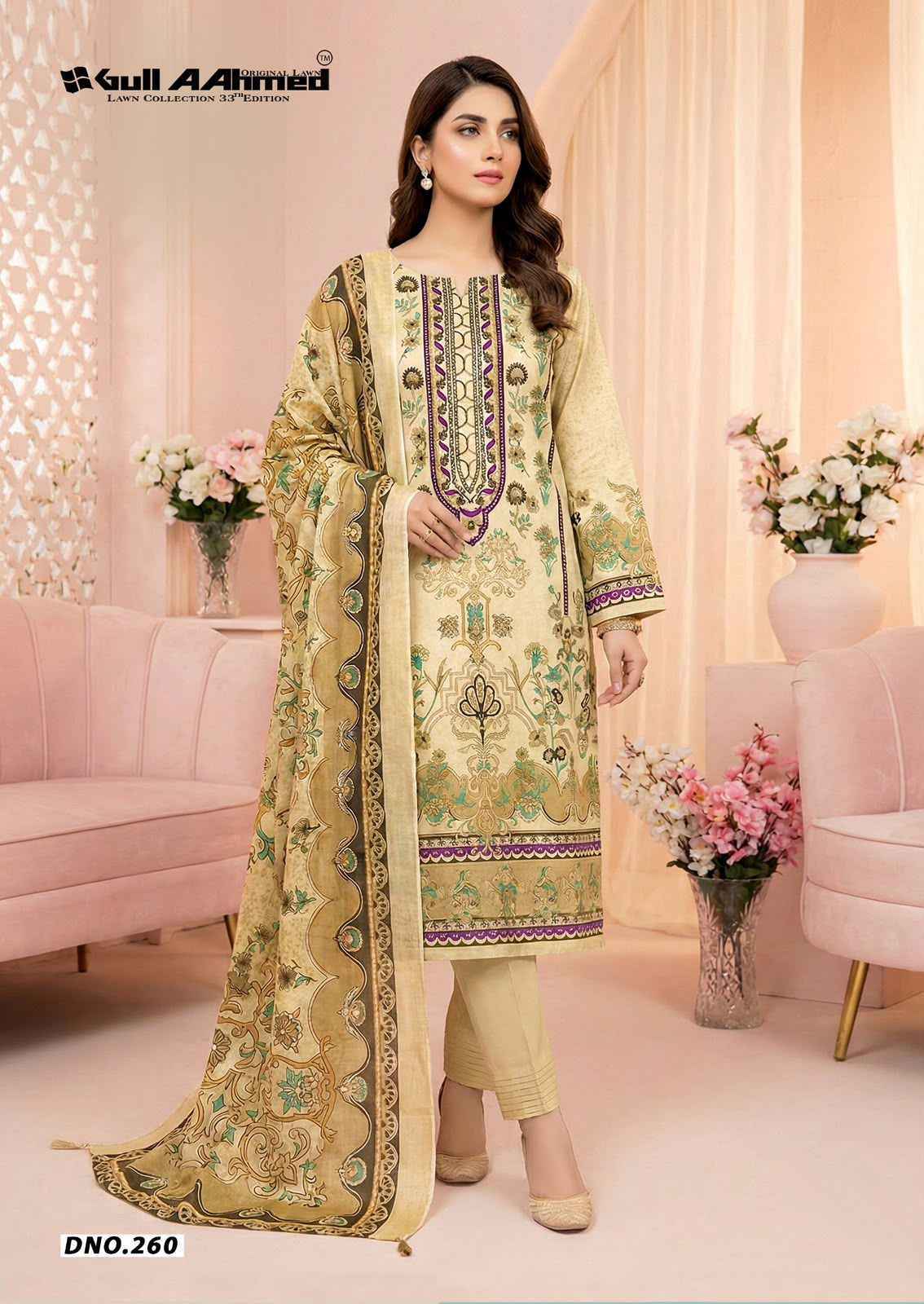 Gull Ahmed Lawn Collection Vol 33 Cambric Cotton Dress Material _ Latest Catalogue Wholesale Price ( 6 Pcs Catalog )