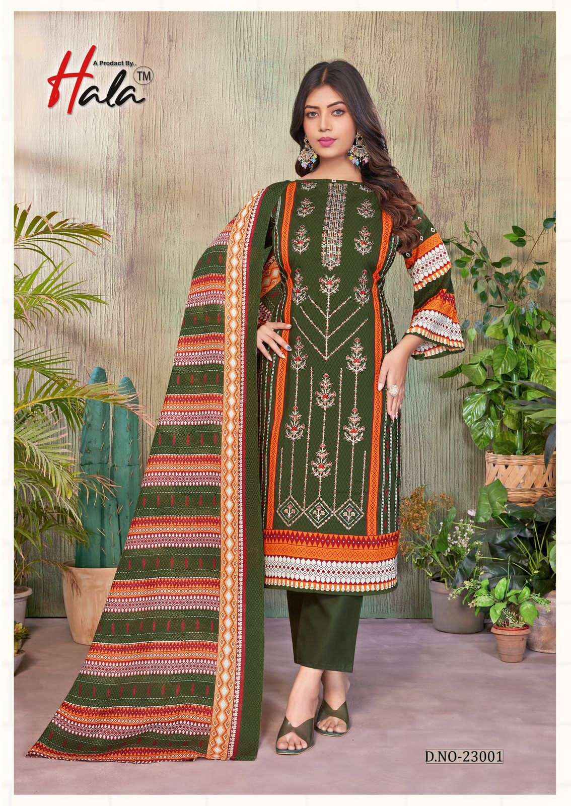 Hala Bin Saeed Vol 23 Unstitch Cotton Ladies Dress _ Wholesale Surat ( 6 Pcs Catalog )