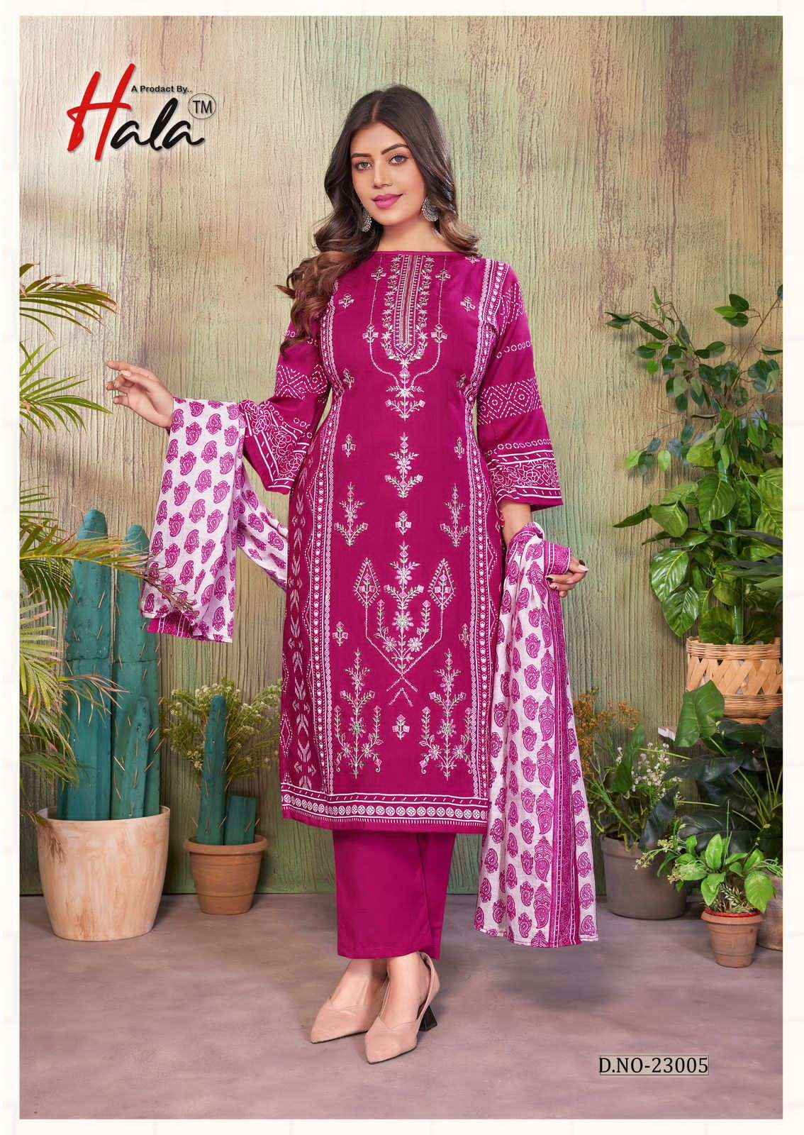 Hala Bin Saeed Vol 23 Unstitch Cotton Ladies Dress _ Wholesale Surat ( 6 Pcs Catalog )