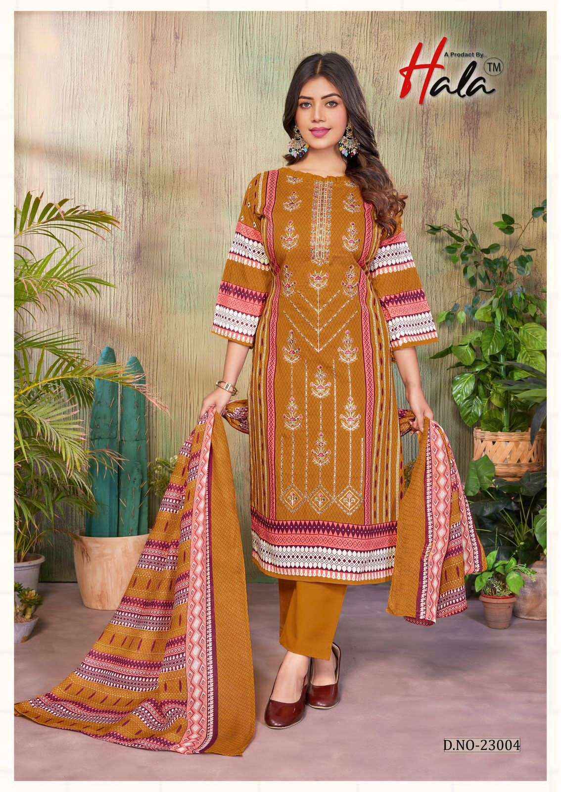 Hala Bin Saeed Vol 23 Unstitch Cotton Ladies Dress _ Wholesale Surat ( 6 Pcs Catalog )