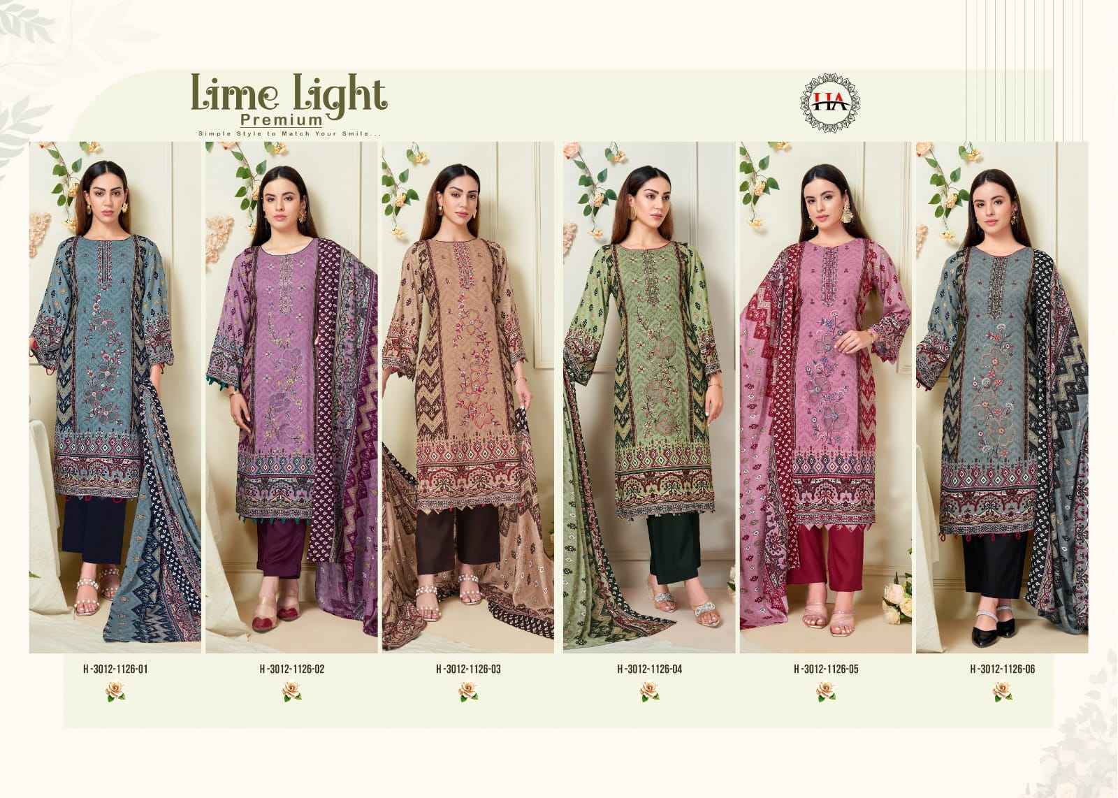 Harshit Fashion Lime Light Premium Viscose Reyon Dress Material _ Wholesale Clothing Supplier Surat ( 6 Pcs Catalog )