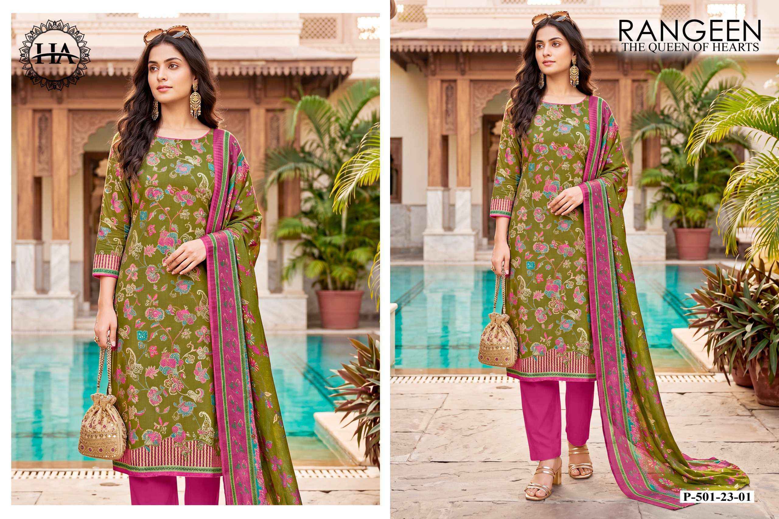 Harshit Fashion Rangeen Jam Cotton Dress Material _ Wholesale Surat ( 6 Pcs Catalog )