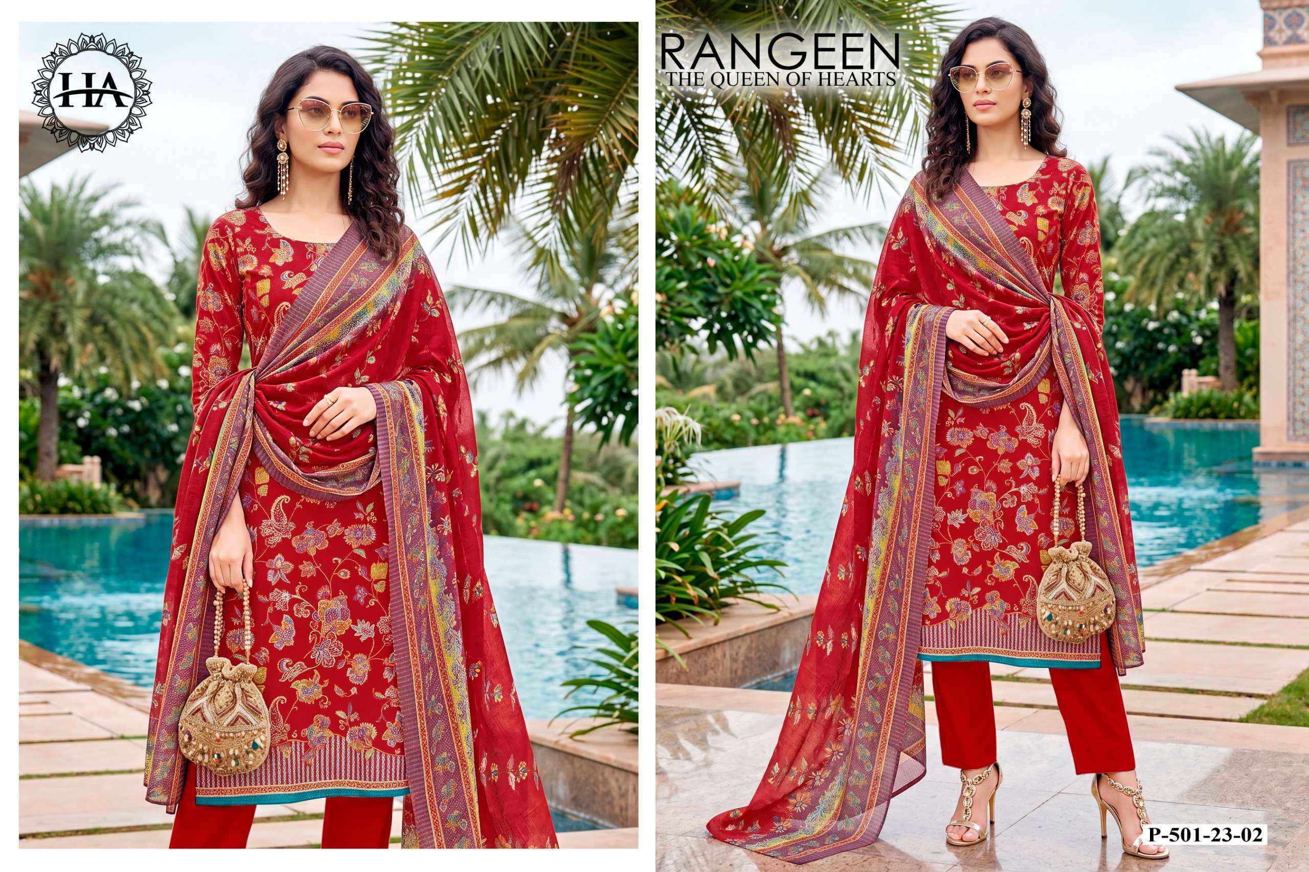 Harshit Fashion Rangeen Jam Cotton Dress Material _ Wholesale Surat ( 6 Pcs Catalog )