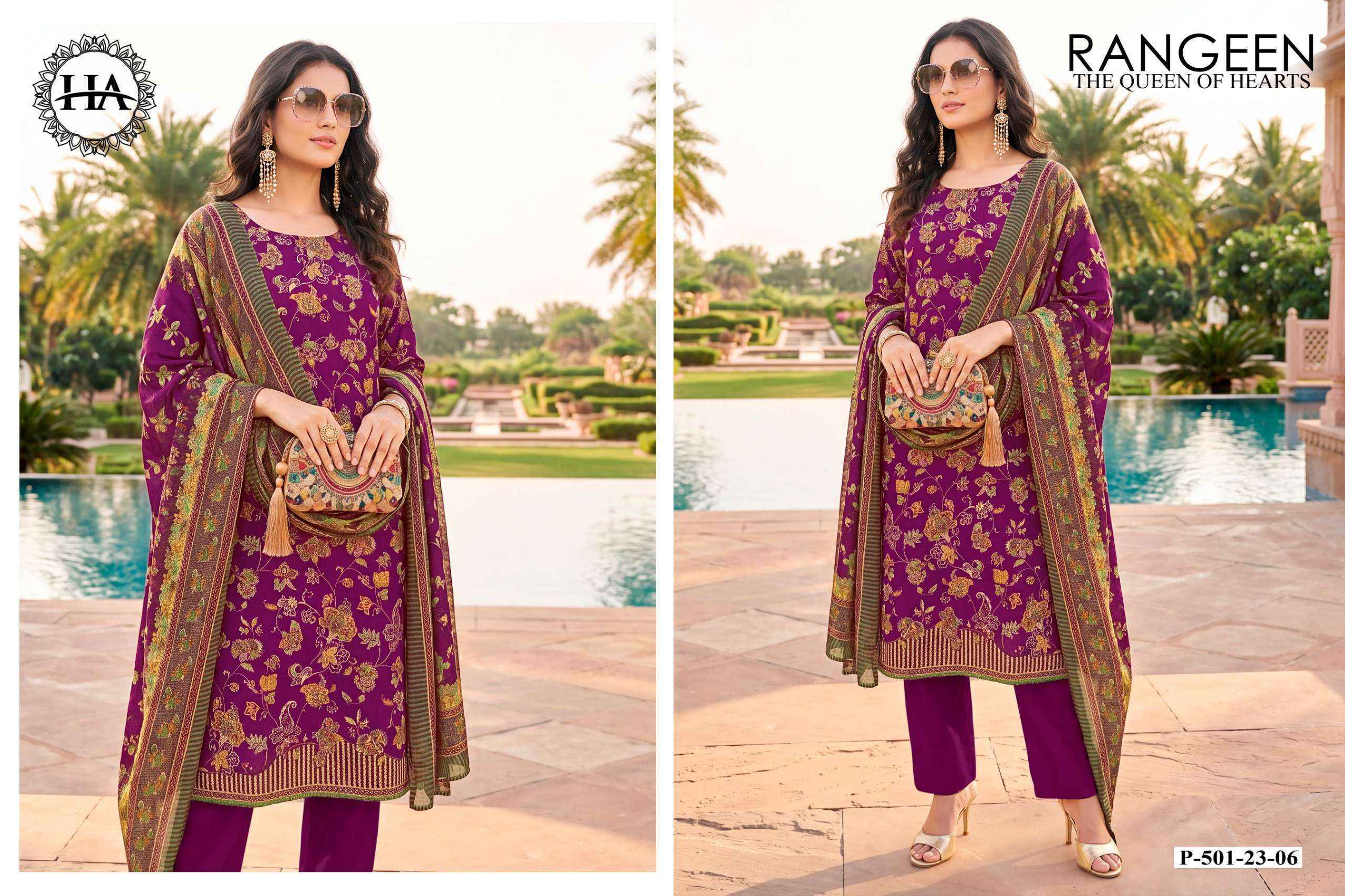 Harshit Fashion Rangeen Jam Cotton Dress Material _ Wholesale Surat ( 6 Pcs Catalog )