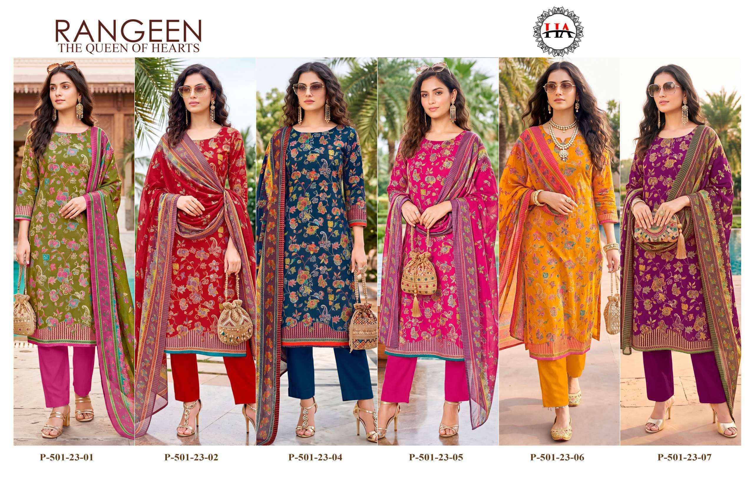 Harshit Fashion Rangeen Jam Cotton Dress Material _ Wholesale Surat ( 6 Pcs Catalog )