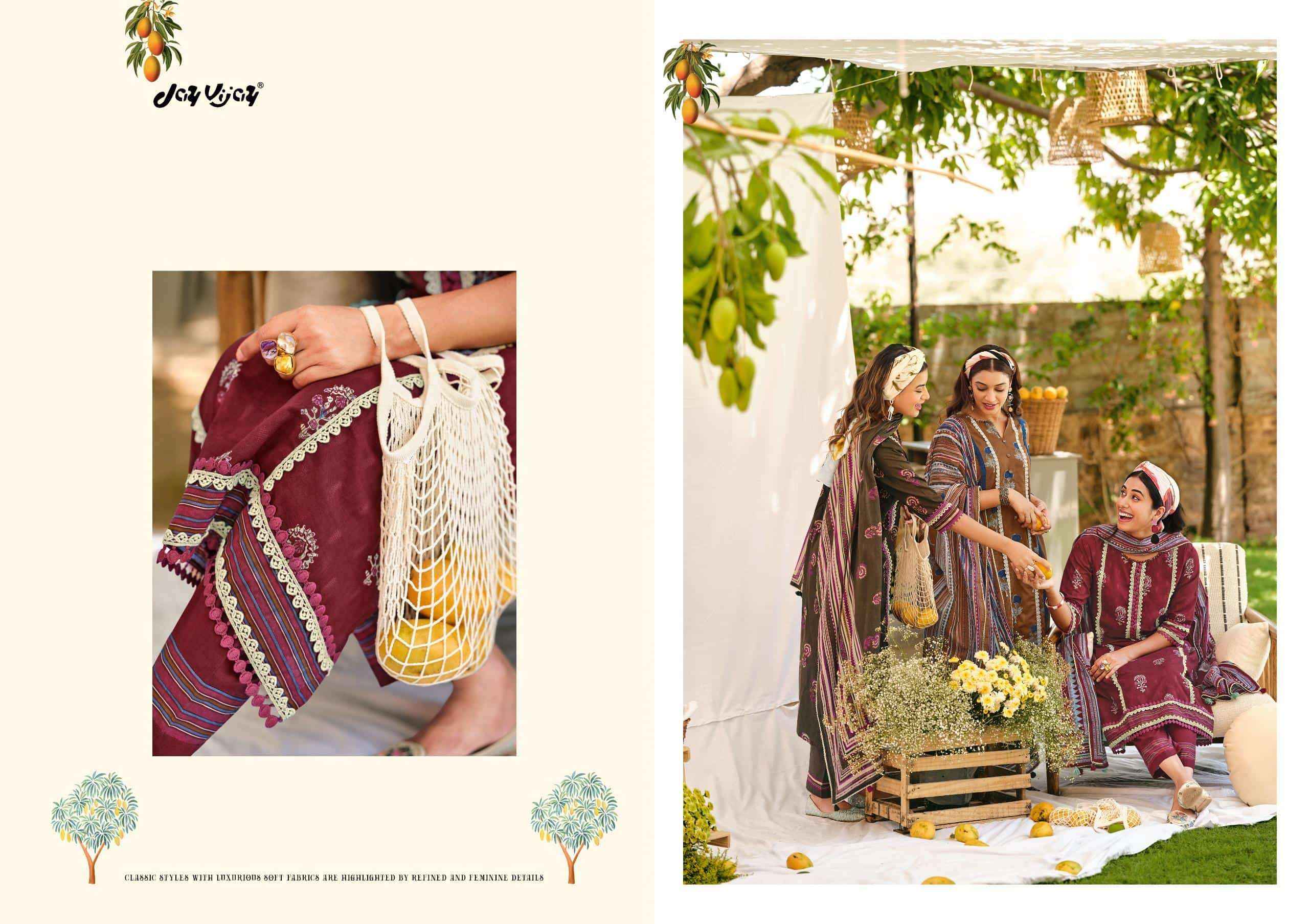 Jay Vijay Aam Bagh Exclusive Designs Cotton Dress Catalog _Wholesale Surat Rate ( 6 Pcs catalog )