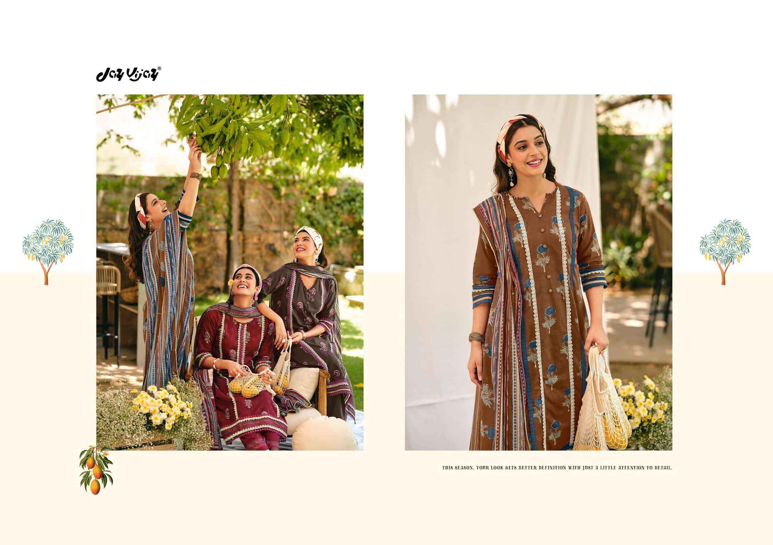 Jay Vijay Aam Bagh Exclusive Designs Cotton Dress Catalog _Wholesale Surat Rate ( 6 Pcs catalog )