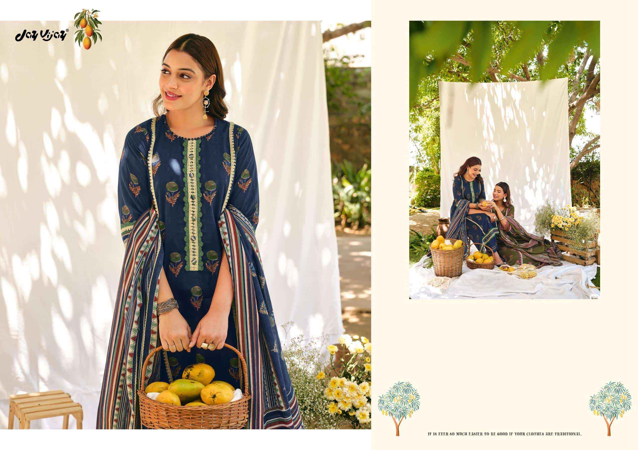 Jay Vijay Aam Bagh Exclusive Designs Cotton Dress Catalog _Wholesale Surat Rate ( 6 Pcs catalog )