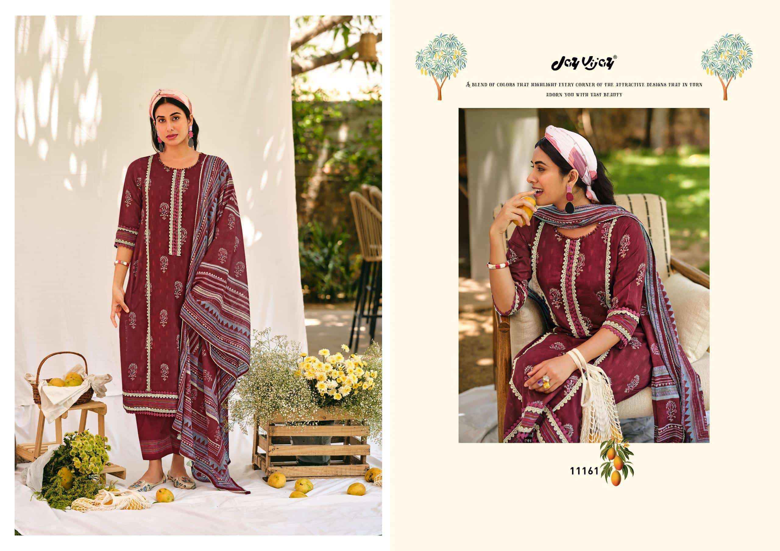Jay Vijay Aam Bagh Exclusive Designs Cotton Dress Catalog _Wholesale Surat Rate ( 6 Pcs catalog )