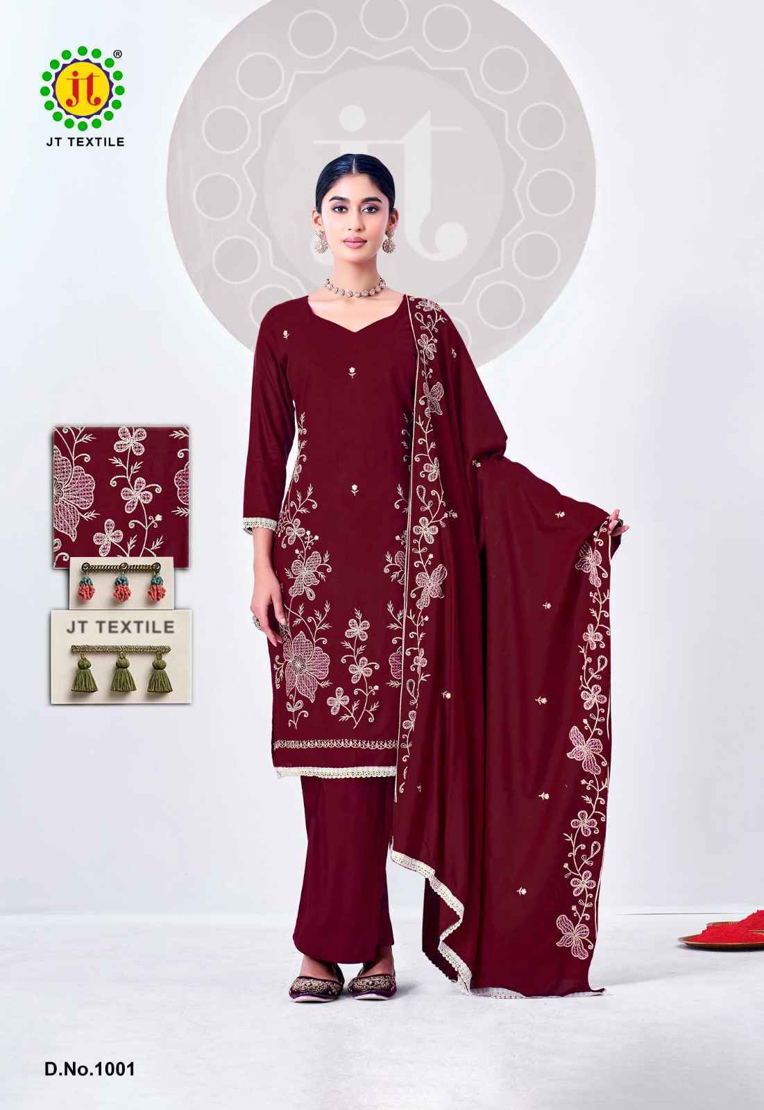 Jt Alina Vol 2 Rayon Dress Material _ Wholesale Surat Collection ( 5 Pcs Catalog )