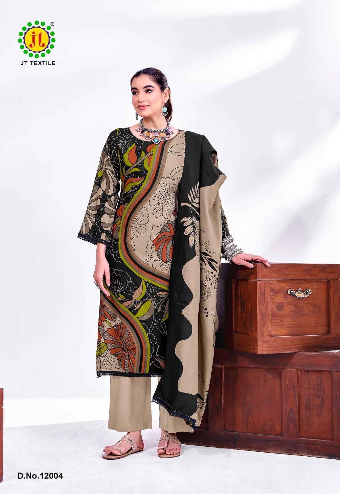 Jt Nigaar Vol 12 Rayon Dress Material Clothes Wholesale Website ( 5 Pcs Catalog )