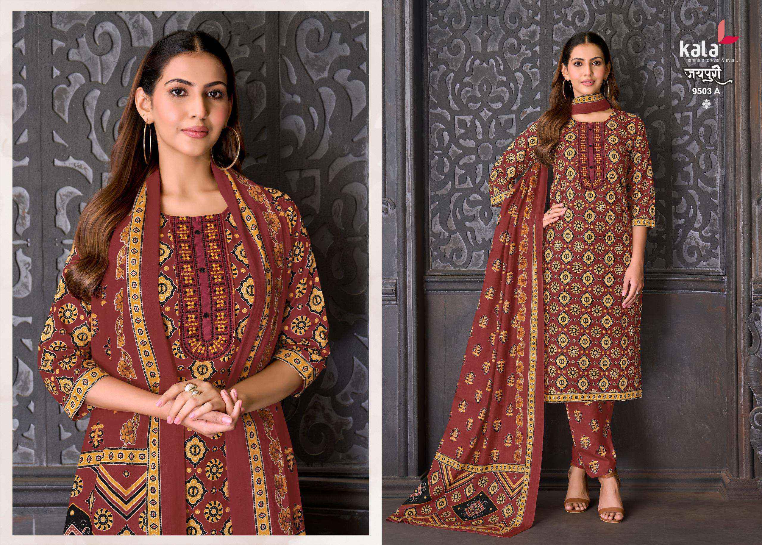Kala Jaipuri Vol 10 Readymade Cotton Dress _ Wholesale Surat ( 12 Pcs Catalog )